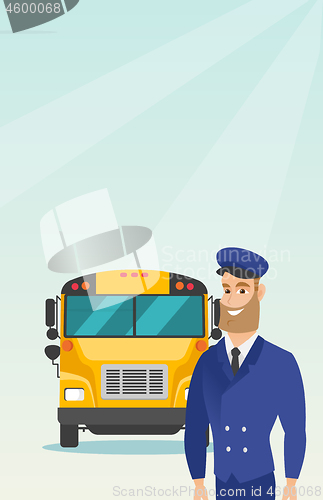 Image of Young caucasian school bus driver.