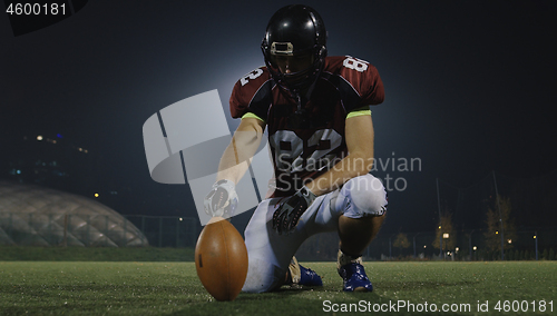 Image of american football kicker ready for football kickoff