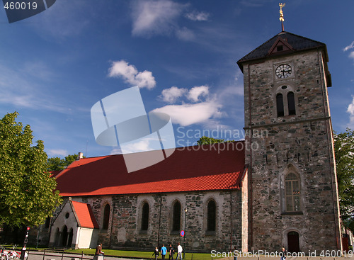 Image of Church and blue sky on a summer day