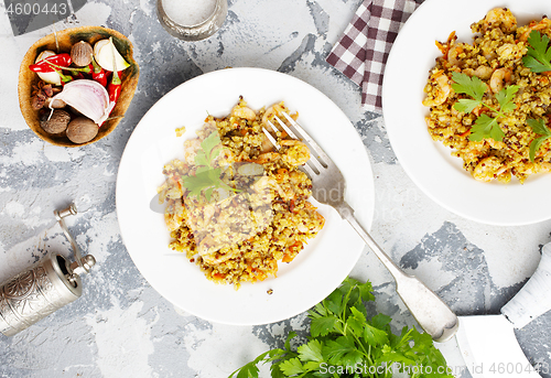 Image of bulgur with seafood