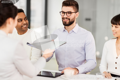 Image of recruiters having job interview with employee