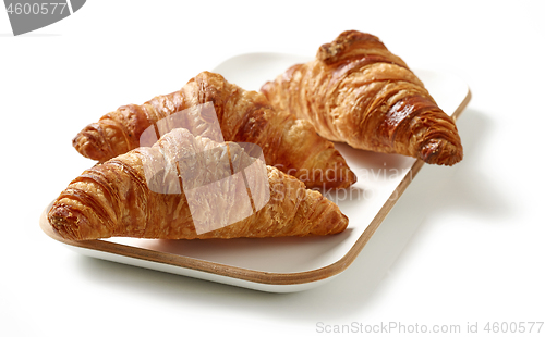 Image of plate of freshly baked croissants