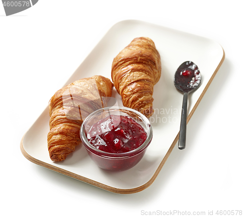 Image of plate of freshly baked croissants