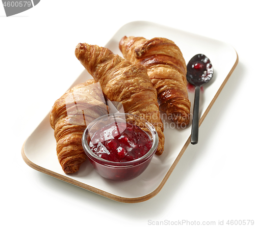 Image of plate of freshly baked croissants