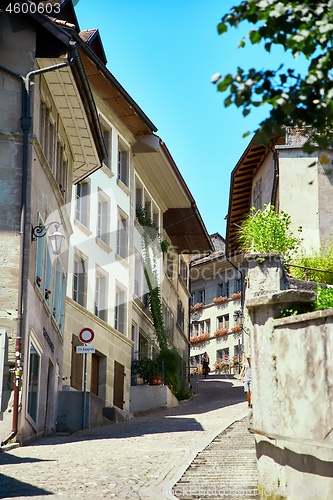 Image of Street view of OLD Town Fribourg, Switzerland