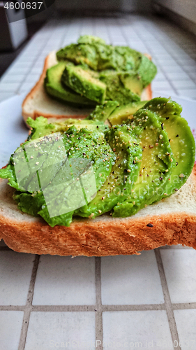 Image of Sliced avocado on toast