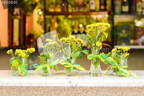 Image of Summer flower composition with yellow flowers