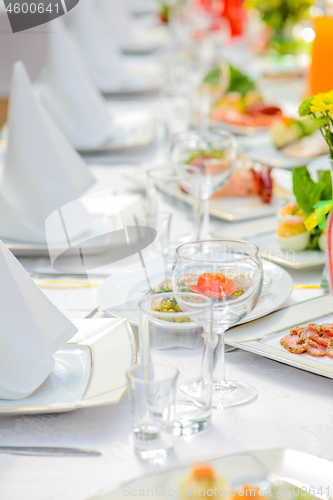 Image of Served table with different dishes