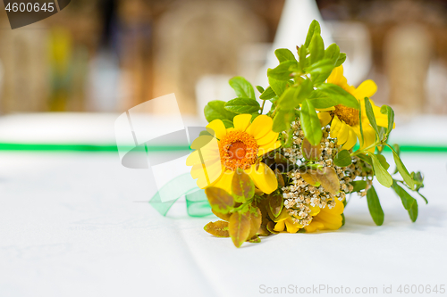 Image of Summer flower composition with yellow flowers
