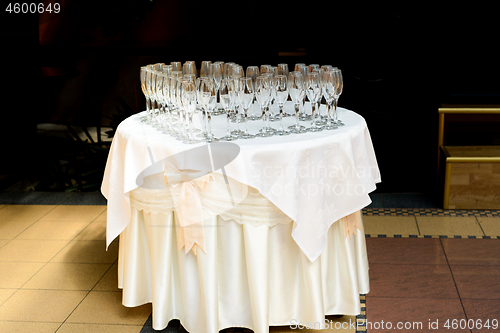 Image of Table with champagne glasses