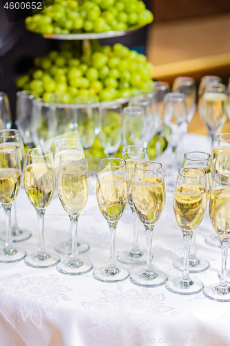 Image of Glasses of champagne waiting for guests