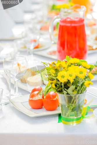 Image of Served table with different dishes