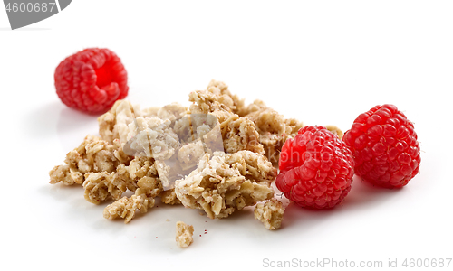 Image of granola and raspberries