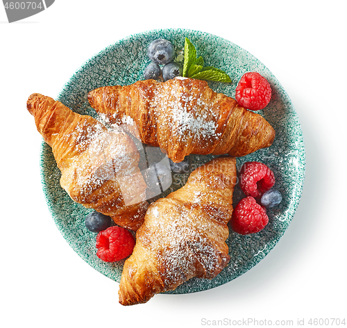 Image of freshly baked croissants, top view