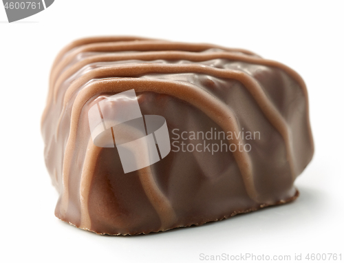 Image of chocolate praline on white background
