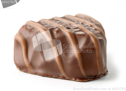 Image of chocolate praline on white background