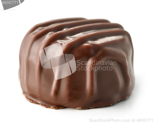 Image of chocolate praline on white background