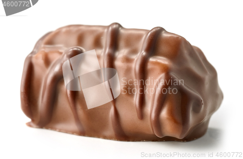 Image of chocolate praline on white background