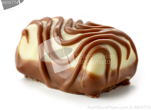 Image of chocolate praline on white background