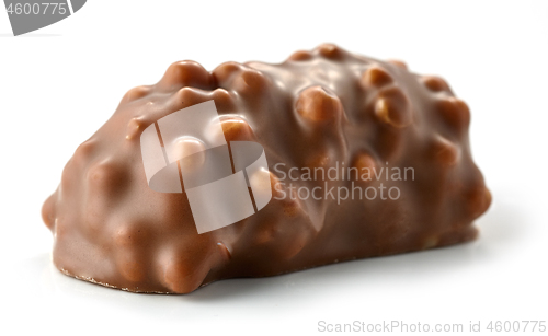 Image of chocolate praline on white background