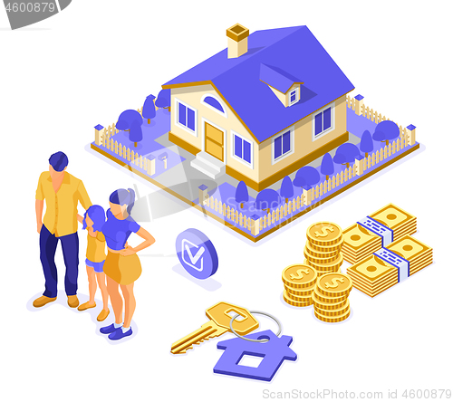 Image of Sale Purchase Rent Mortgage House Isometric