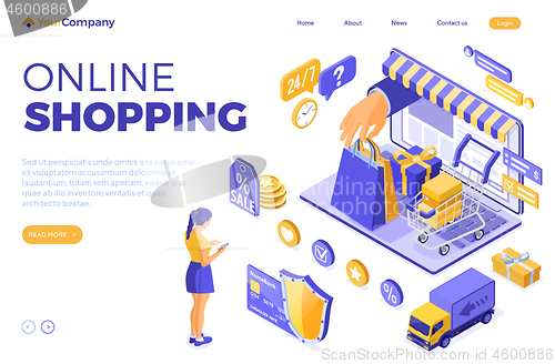 Image of Isometric Online Internet Shopping