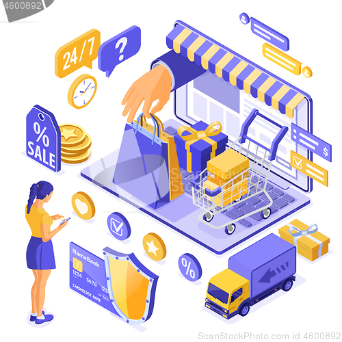 Image of Isometric Online Internet Shopping