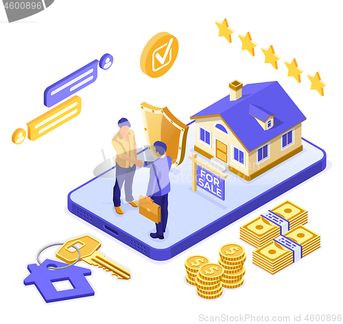 Image of Online Sale Mortgage Insurance House Isometric