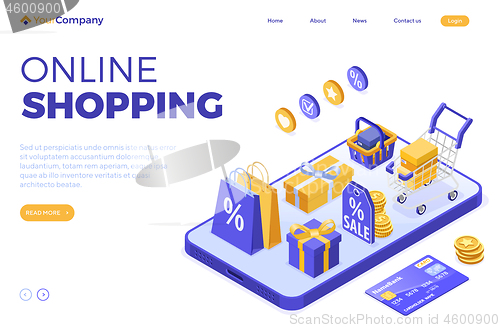 Image of Isometric Online Internet Shopping