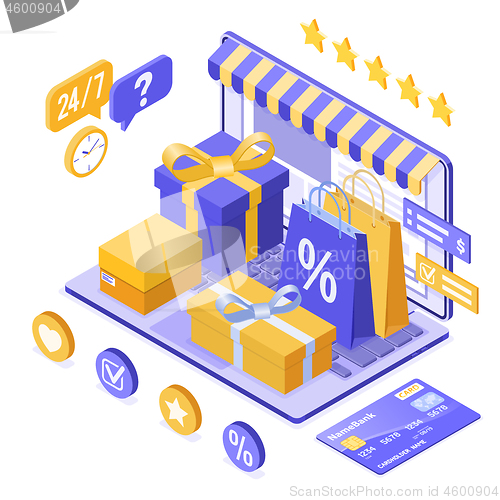 Image of Isometric Online Internet Shopping