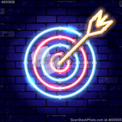 Image of Neon Signboard Arrow Target