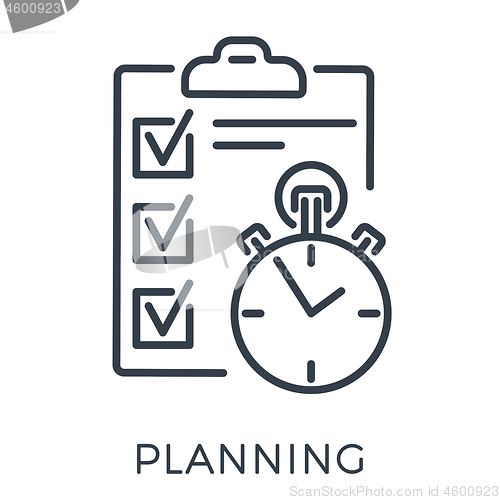 Image of Planning Exam Time Management Line Icon