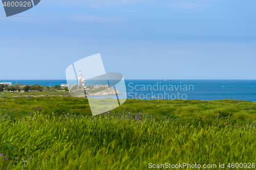 Image of Communication tower by the sea