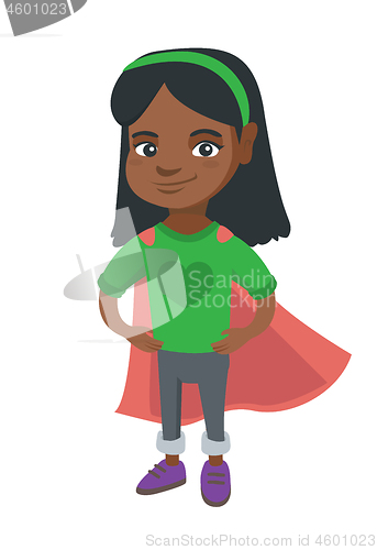 Image of African brave girl wearing superhero costume.