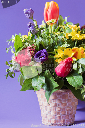 Image of A bouquet of different vibrant flowers