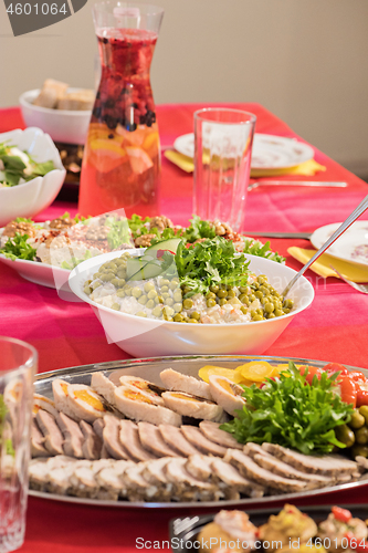 Image of Served table with different dishes