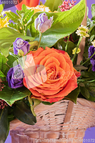 Image of A bouquet of different vibrant flowers