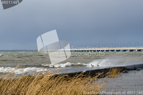 Image of Windy day by the bridge