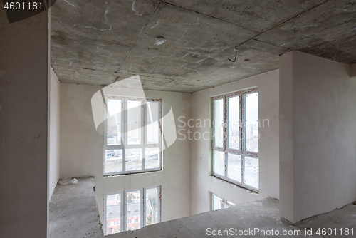 Image of View of the windows of the second light in the apartments without repair from the developer