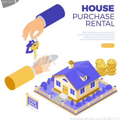 Image of Sale Purchase Rent Mortgage House Isometric