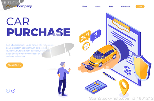 Image of Sale Purchase Rental Sharing Car Isometric