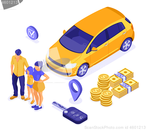 Image of Sale Purchase Rental Sharing Car Isometric