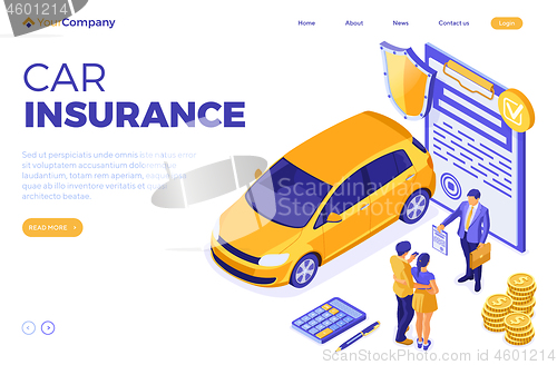 Image of Sale Insurance Rental Sharing Car Isometric