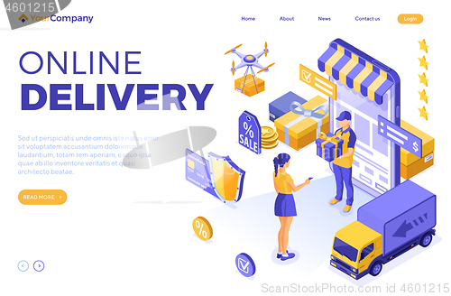 Image of Isometric Online Shopping Delivery
