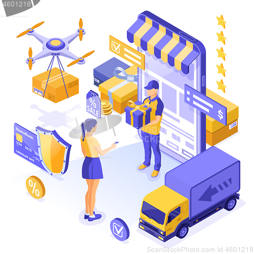 Image of Isometric Online Internet Shopping