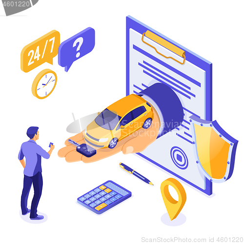 Image of Sale Purchase Rental Sharing Car Isometric