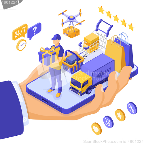 Image of Isometric Online Shopping Delivery