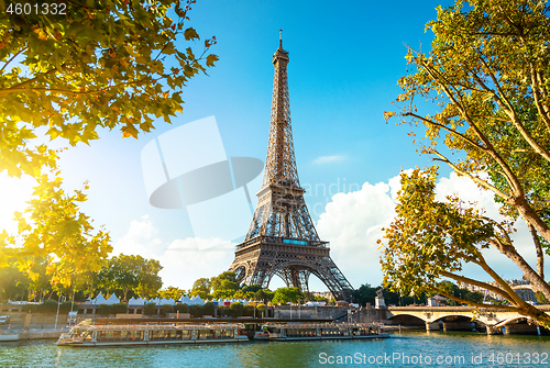 Image of Eiffel Tower in sunrise time