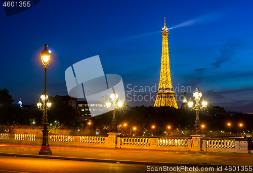 Image of Eiffel Tower and bridge Alexandre