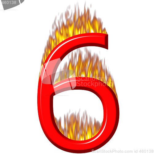 Image of Number 6 on fire